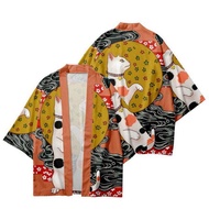 Kimono nhật bản Yukata Samurai Kimono in hình mèo Áo sơ mi quần áo Áo Cardigan Kimono phụ nữ người đ