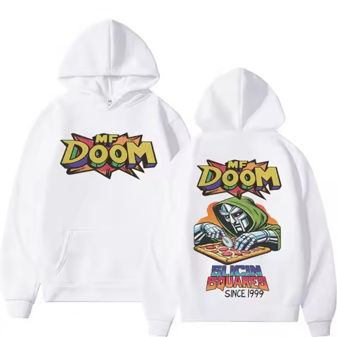 Rapper Mf Doom Sweatshirt Comic Vintage Style Hip Hop Graphic Cotton Print Hoodies Men Fashion Casua