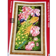 Tranh thêu chữ thập Hua Kai Fu Gui DLH-88854-Siêu thị tranh thêu
