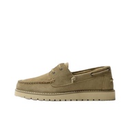 ZARA Leather Boat Shoes Mens Beige 2445720102
