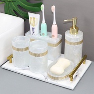 Nordic Resin Bathroom Toiletry Set Household Soap Dish Toothbrush Holder Mouth Cup Liquid Soap Dispenser Tray Accessories