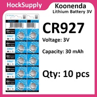 [10pcs] Koonenda CR927 Battery Lithium Battery 3V 927