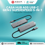 ADAM ELEMENTS CASA Hub A05 USB-C Gen2 SuperSpeed 5-in-1 Hub 4K HDMI Dual USB 3.2 Slots PD Charging