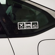 D1 D1.P-A438 Hollow Car Sticker Eating Sleeping Camping Lattice Car Sticker Camper Sticker EAT SLEEP