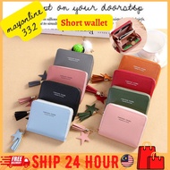 Dompet Wanita Pendek Mini fungsi Zip Dompet Syiling Pemegang Kad Kulit Dompet Kecil