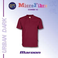 🔥[BEST SELLER]QD0606 Maroon T-shirt 100% Microfibre Eyelet Short Sleeve Unisex Collar Quick Dry OREN