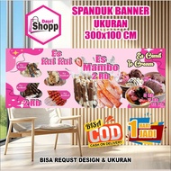 Banner Size 300x100 Cm Es Kulkul Es Cemil Free Custom Design