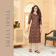 {**ส่งฟรี**} SMALL INDIA 🌸 Rayon Straight Printed Kurti เฉพาะเสื้อ 🌸 Kurti ’Top’ Only