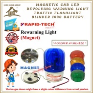 MAGNETIC CAR LED REVOLVING WARNING LIGHT TRAFFIC FLASHLIGHT BLINKER 1030 BATTERY
