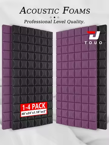 TOUO Acoustic Panels Mushroom Style 47.2"x23.6" 1-4Pack Soundproof Foam Panels for Studio and Living