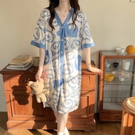 ALON korean V neck style Daster cotton cardigan sleepwear dress for women plus size/bathrobe