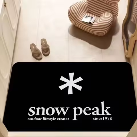 VIKAMA Minimalist Black And White Snow Peak Entrance Doormat Hard Wearing Easy To Clean Door Mat Hom
