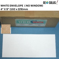 HARGA BORONG / WHOLESALE WHITE ENVELOPE (NO WINDOW) 4" X 9" ( 500PCS)