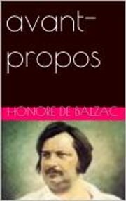 avant-propos Honore de Balzac
