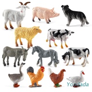 Yoo Educational Tiny Farm Animal Figurines Barn Simulation Animals Figures Toy Model