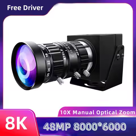 ELP 48MP 8000x6000 8K USB Camera with 3X 3.6-10mm/10X 5-50mm Varifocal CS Zoom Lens CMOS IMX586 Indu