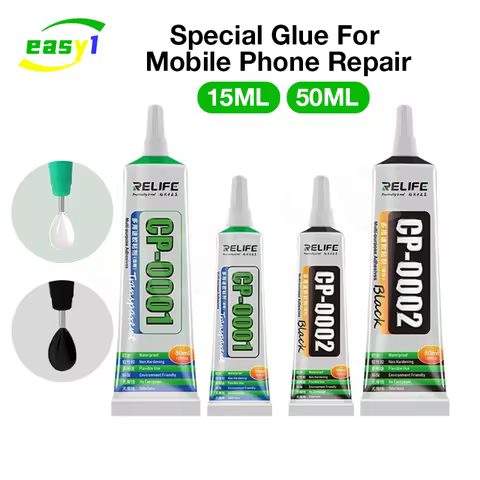RELIFE 15/50ml Transparent Clear Adhesive Glue CP-0001 And Black Glue CP0002 for Mobile Phone PAD LC