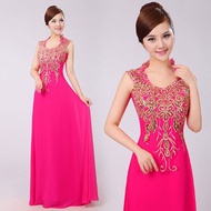 Gold Embroidered Prom Dress