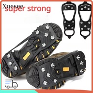 XUESEE 1 Pair Ice Gripper Spike, Spike Anti-Slip Shoes Crampons,  Universal 5/8 Teeth Spike Grips Cl