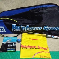 Paket Lengkap Raket Badminton Rs Metric Power 12 Original