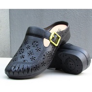 TLC 916  Kasut Perempuan Separuh Hitam Tahan Air Waterproof Shoes For Women Outdoor Rubber Flat Blac