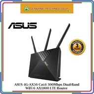 ASUS 4G-AX56 Cat.6 300Mbps Dual-Band WiFi 6 AX1800 LTE Router, AiProtection Classic network security, Parental controls
