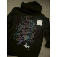 N335 Used Stussy Hoodie UV dragon black AU 1