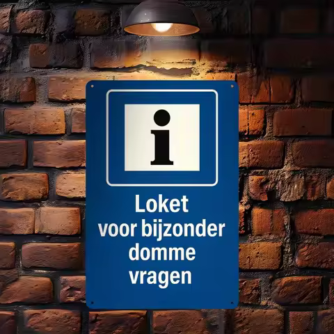 1pc Dutch Humor Metal Wall Sign - "I'm Here for the Toilet" / "Toilet Sign in Dutch" (English & Loke