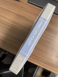 Blue Index Card Storage Binder with Pockets and Sticky Notes