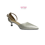 Women's 3cm high heels in beautiful, luxurious emulsion leather - Qatino BL52