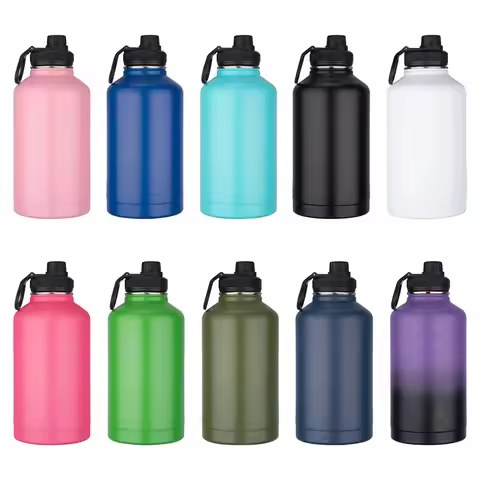 64oz Large Capacity Stainless Steel Insulated Water Bottle, Portable Outdoor Sports Water Bottle wit
