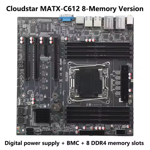 YXC612 Motherboard LGA2011-3 Support Xeon E5 V3 V4 8*DDR4 ECC RECC 4*2.5G LAN BMC 5 Phase Digital Po