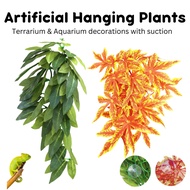 Reptile Terrarium Artificial Hanging Plant Maple leaf/ Willow Leaf 30cm natural look Natural jungle 