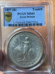 1897(B)站洋金盾PCGS  MS-61罕年黃油包漿😀