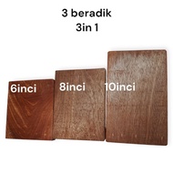 PAPAN PEMOTONG 3BERADIK/PAPAN 3 DALAM 1/KAYU LANDAS COMBO