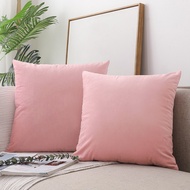 SG Simple Basic Cushion Cover 45x45cm Solid Color Soft Velvet Square 45x45cm Sofa Throw Pillow Case 