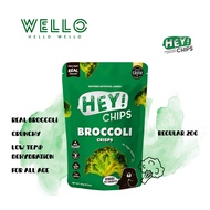 Hey! Chips | Broccoli Crisps Reg 20G | Vegetable Chips | Healthy Snack | Halal | Kids & Adults Wello