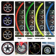 16PCS Car Stickers Colorful Reflective Decoration For 17 Inches Wheel Hub Rim Tyre Motorcycles