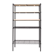 [特價]【dayneeds】松木 90x45x180公分 五層烤黑原木板收納層架