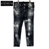 Dsquared2 S71LB1283 黑色棉質彩繪滑板牛仔褲 50碼 [二手]