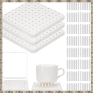 [zv0lma8i] 3 Pack Kiln Refractory Mat with 180 Pcs Kiln Stilts Support Nails for Pottery Studio, Hom