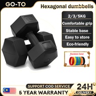 Dumbbell Hexagonal Rubberized Dumbbell Set 2KG/3KG/5KG Dumbbell Gym Fitness Workout Dumbbell Small D
