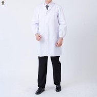 Medical Student White Lab Coat with Elastic Cuffs Skin-friendly Design for Hospital Scientist School