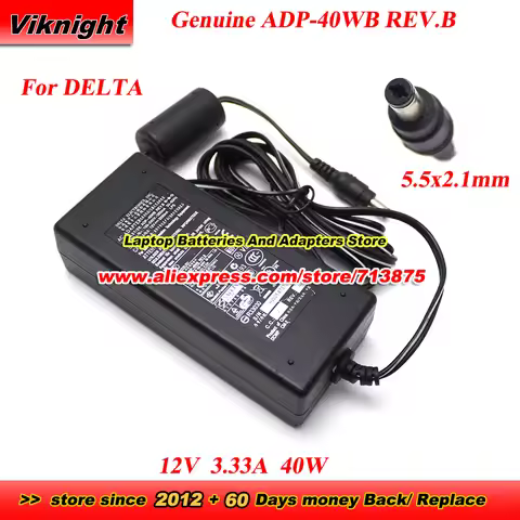 Genuine ADP-40WB REV.B 40W 12V 3.33A AC Adapter 5.5x2.1mm ADP-40NB for HP LSE0107A1240 for DELL S271