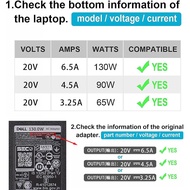 Genuine 130W USB C Type C Laptop Charger for Dell XPS 15 9500 9510 9575 2 in 1 XPS 17 9700 9710 Lati