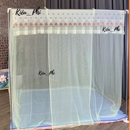 Anti-mosquito bed net with 4 foldable corners - 1m6 x2m tulle net with 4 corners Kieu Phi