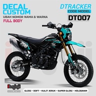 Decal d'tracker 150 full body black custombiru color name design sponsor number dt007