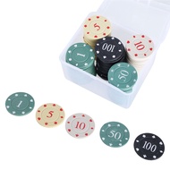100Pcs Casino Poker Chip Game Chip Teaching Coin Plastic Counting Counters Poker Chip Small Learning