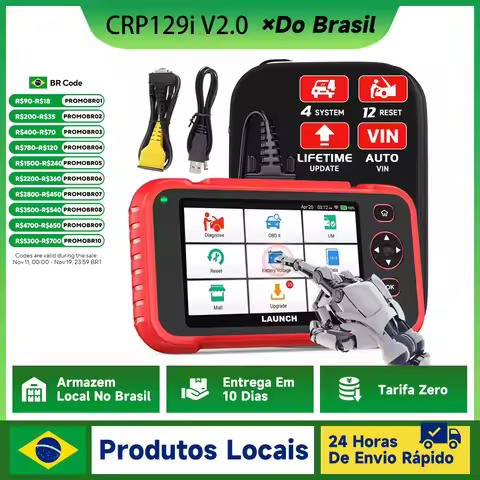 New LAUNCH CRP129i V2.0 OBD2 Scanner 4 System Auto Diagnostic tool DPF SAS TPMS 12 Service FCA AutoA
