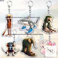 Italian animal brainrot Meme keychain for tralero tralala togling accessories
